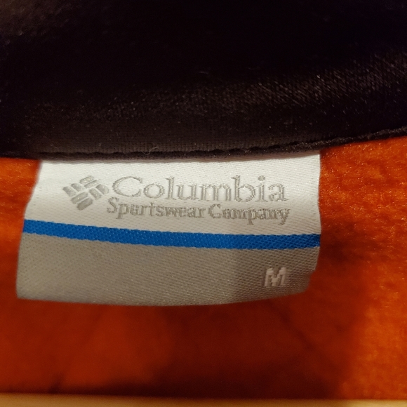 Burnt Orange Columbia zip fleece faux leather & Neoprene side panels Med - Picture 5 of 16